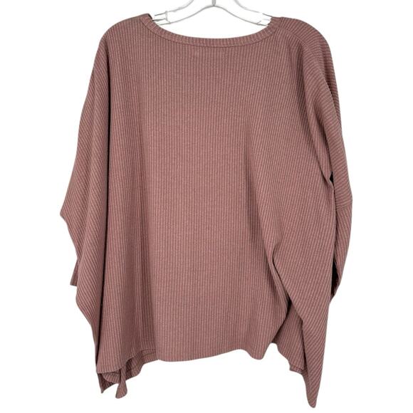Mersea Oversized Ribbed Top Drop Shoulder Soft Cozy One Size Split Sides Boxy - Picture 3 of 10